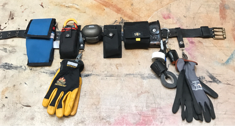 Electrician tool belt for the film industry